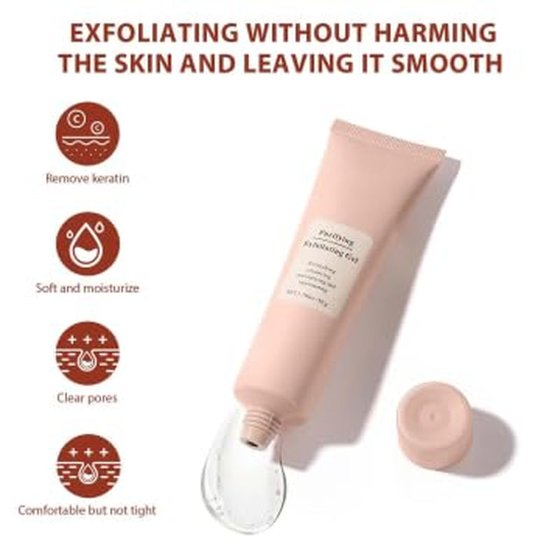 Purifying Exfoliating Gel, Facial Exfoliator Cleanser, Exfoliating Gel Scrub for Face, Moisturizing Exfoliating Facial Cleanser for All Skin, Cleans Dirt & Oils(2Pcs)