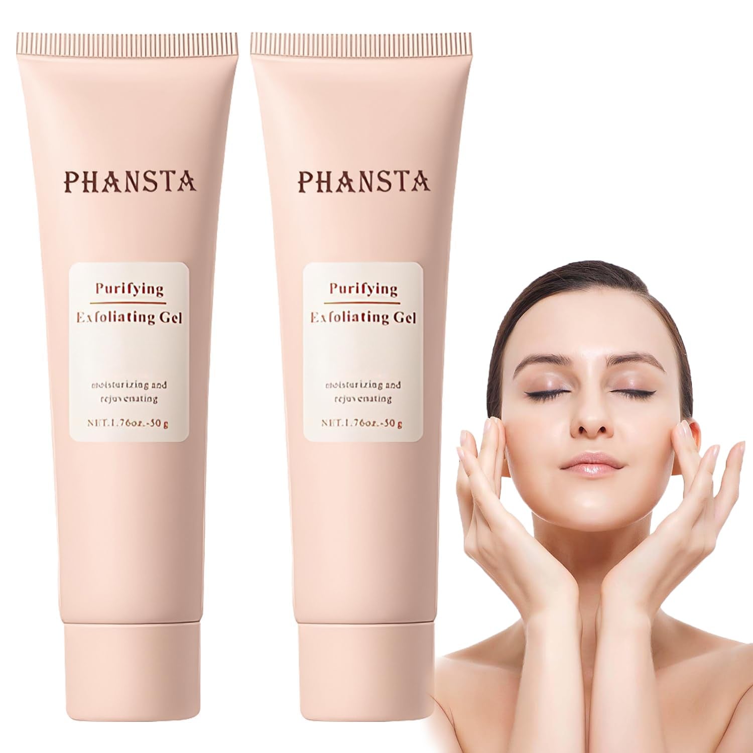 Purifying Exfoliating Gel, Facial Exfoliator Cleanser, Exfoliating Gel Scrub for Face, Moisturizing Exfoliating Facial Cleanser for All Skin, Cleans Dirt & Oils(2Pcs)